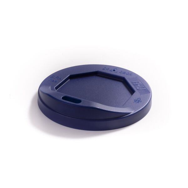 AKU® Deckel mit Trinköffnung für To Go Becher aus Kunststoff, Mehrweg, blau