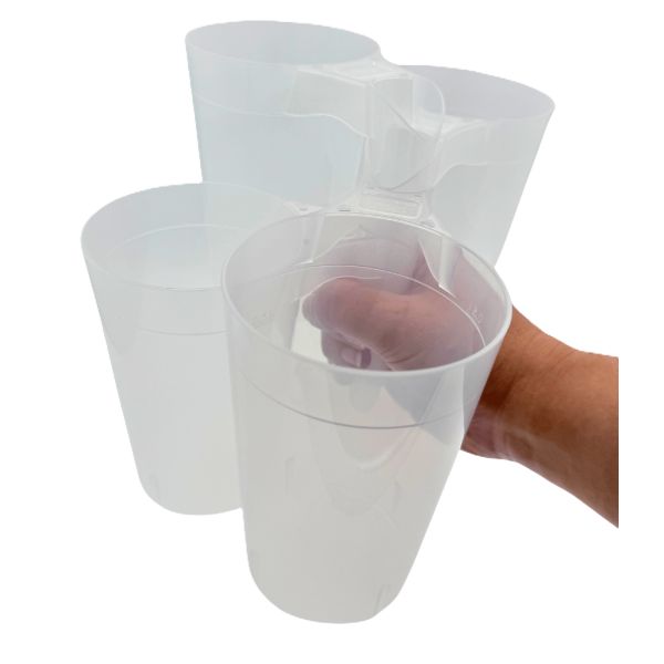 AKU PP-Stadionbecher mit Henkel, 500 ml/0,50 l, Mehrweg, Kunststoff, transparent/leicht milchig