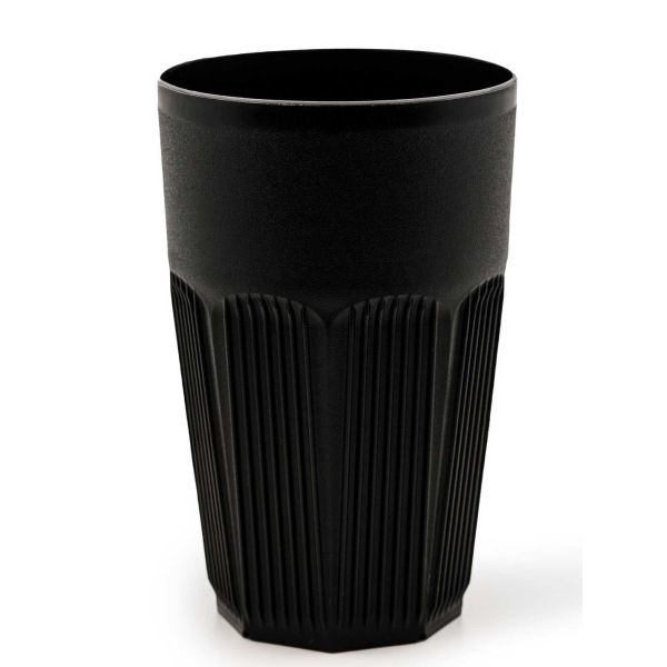 AKU PP-Gerippter To Go Becher 300 ml/0,30 l, Mehrweg, Kunststoff, schwarz