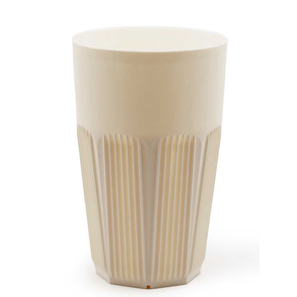 AKU PP-Gerippter To Go Becher 300 ml/0,30 l, Mehrweg, Kunststoff, cremewei